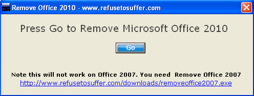 remove ms office 2010