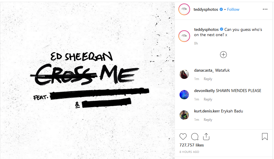 Ed Sheeren teases NEW single featuring two “Unknown” Artists