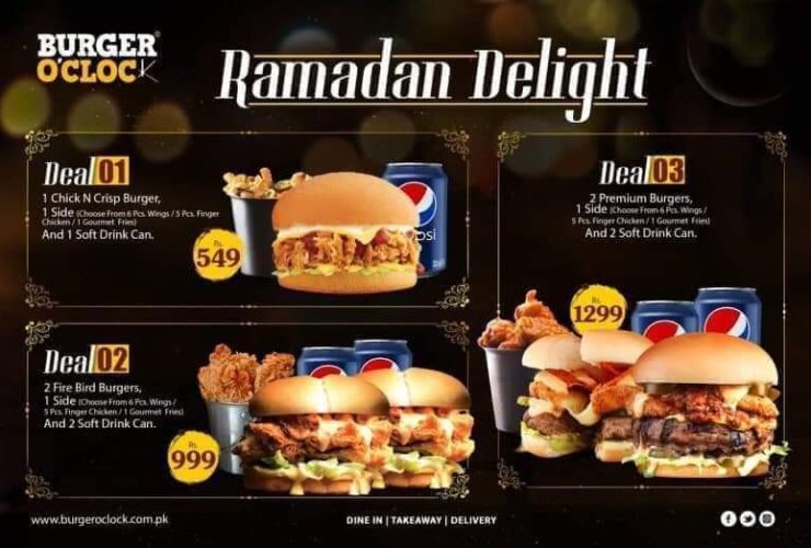 burger o'clock - ramzan deals and discounts in karachi