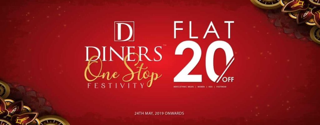 Diner is offering Flat 20% off, from 24th May