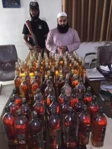 Liquor Bottles recovered from Customs Warehouse Security Guards