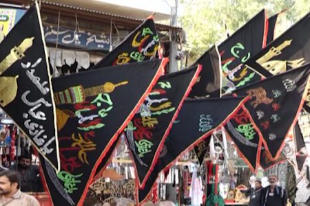 At least four persons have died and one seriously injured after an alam (flag) collided with overhead electricity wires at a 7th Muharram procession in Karachi's Gulistan-e-Jauhar area on Saturday