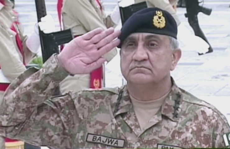 General Qamar Javed Bajwa addressing an event at the GHQ Rawalpindi on Defence and Martyrs day